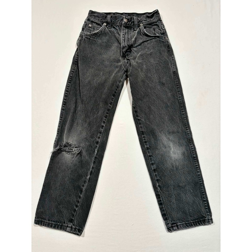 Wrangler Authentic Jeans Boys 10 Slim Faded Black Made in USA Vintage Distressed